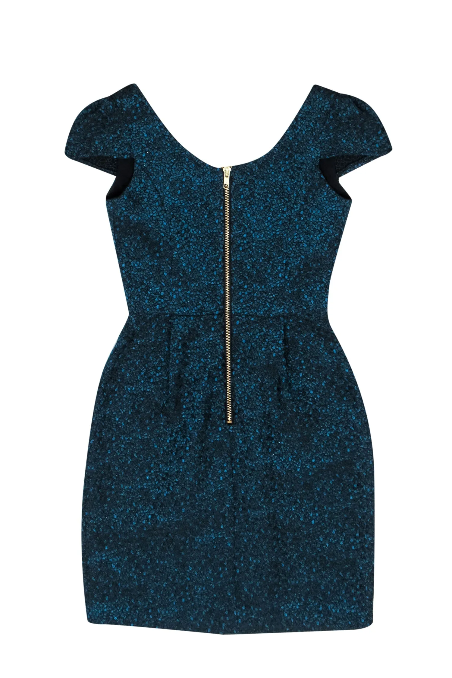 Amanda Uprichard - Blue & Black Sleeveless Pouf Mini Dress Sz P