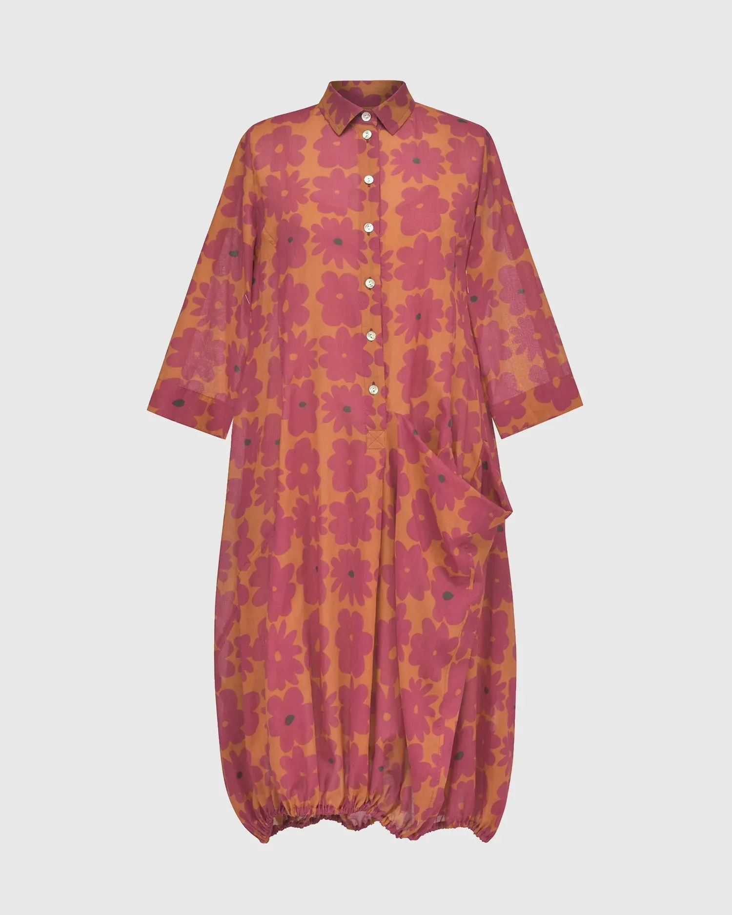 Aster Cotton Voile Wonderful Dress, Fuchsia/orange