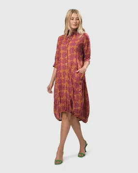Aster Cotton Voile Wonderful Dress, Fuchsia/orange