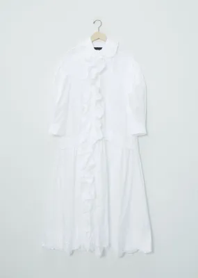 Frill Front Pleated Smock Dress