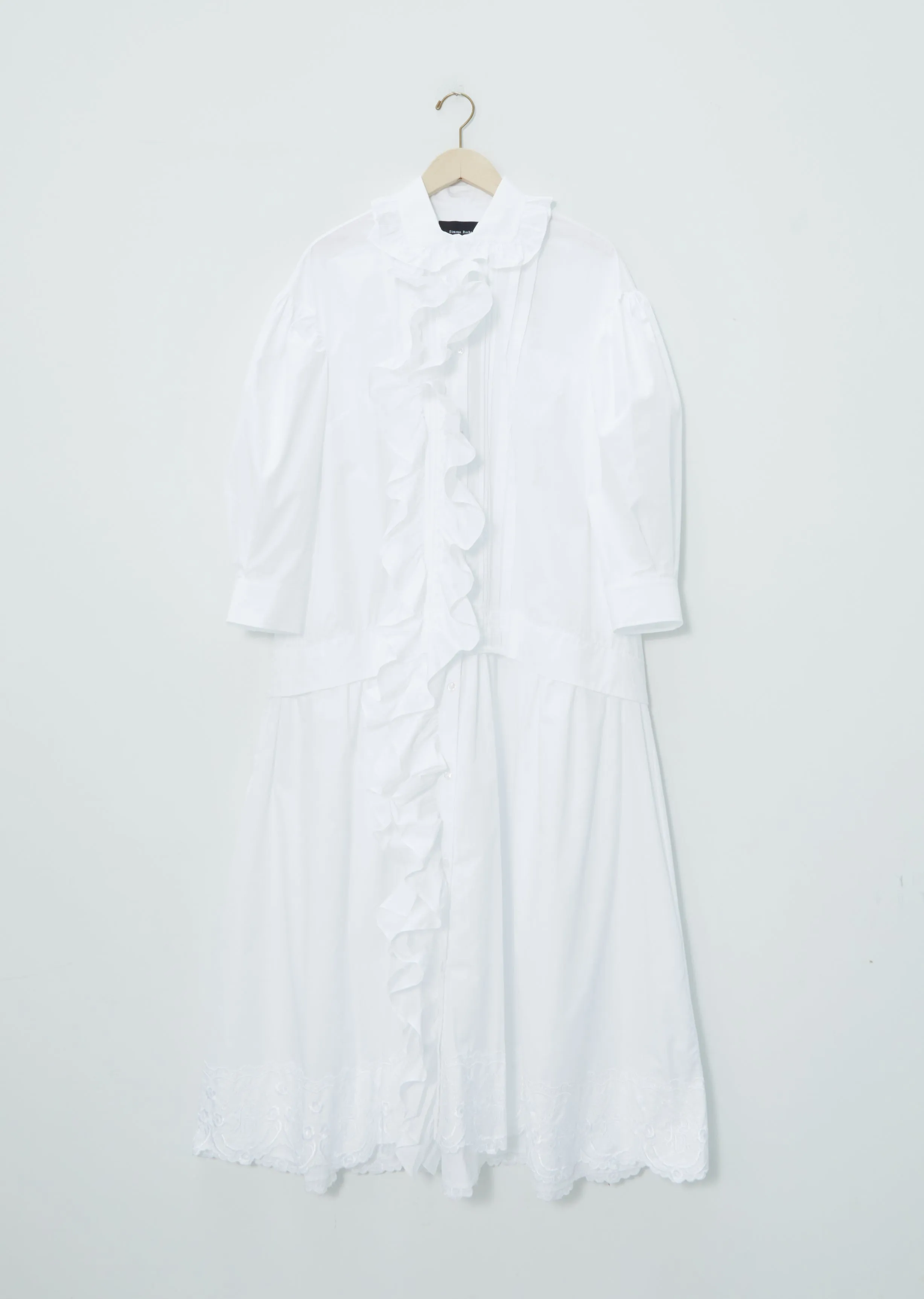 Frill Front Pleated Smock Dress