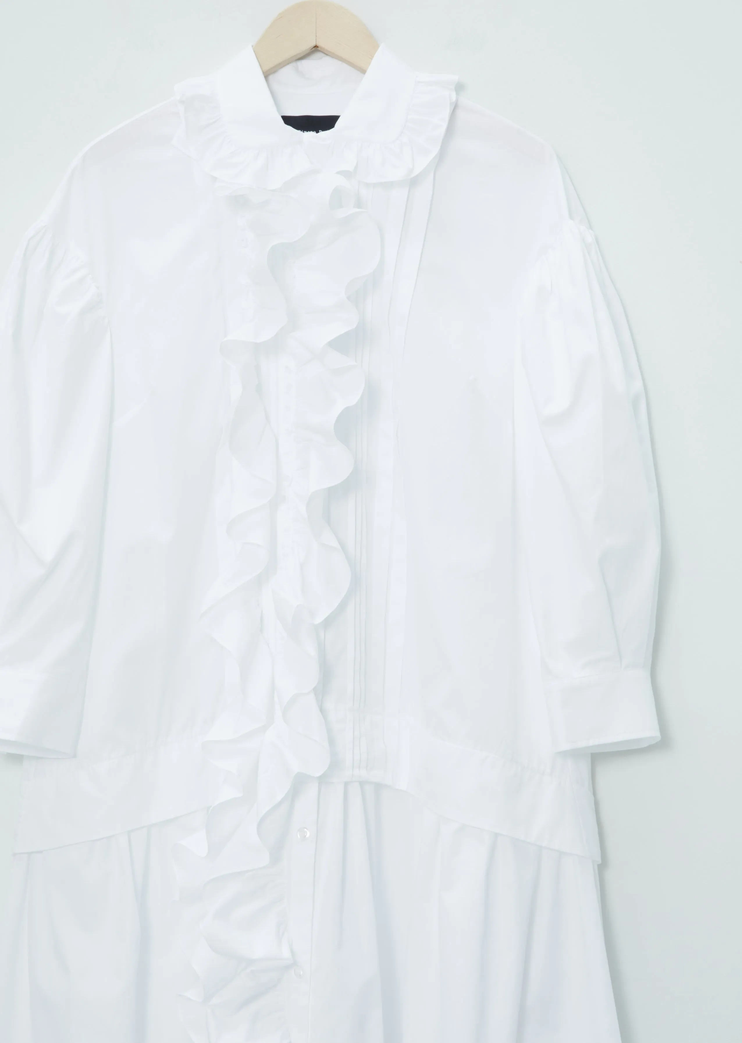 Frill Front Pleated Smock Dress