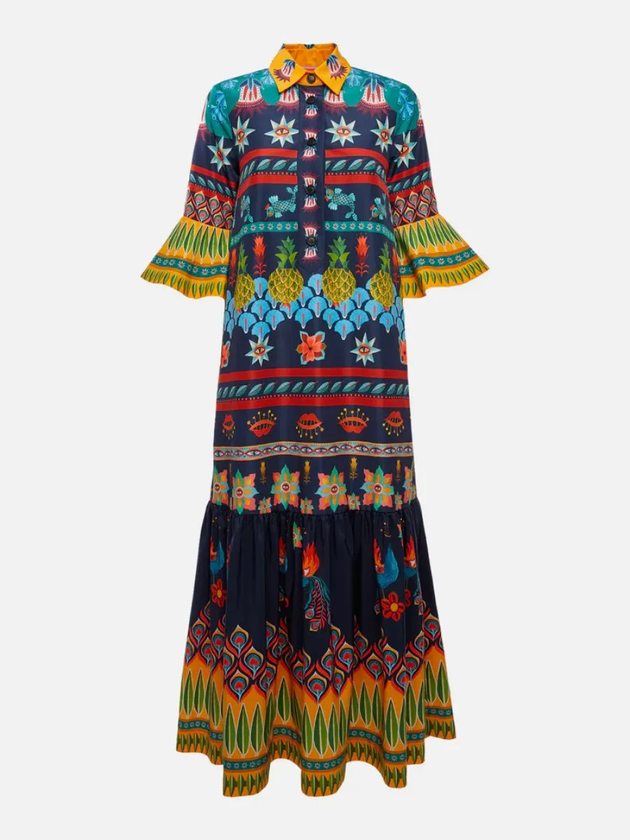 Multicolor Patchwork Maxi Dress