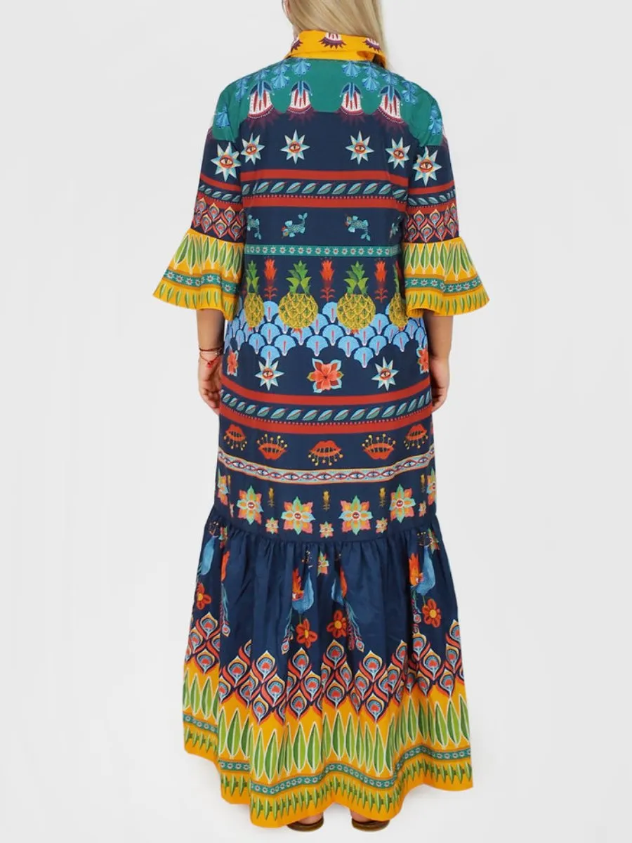 Multicolor Patchwork Maxi Dress