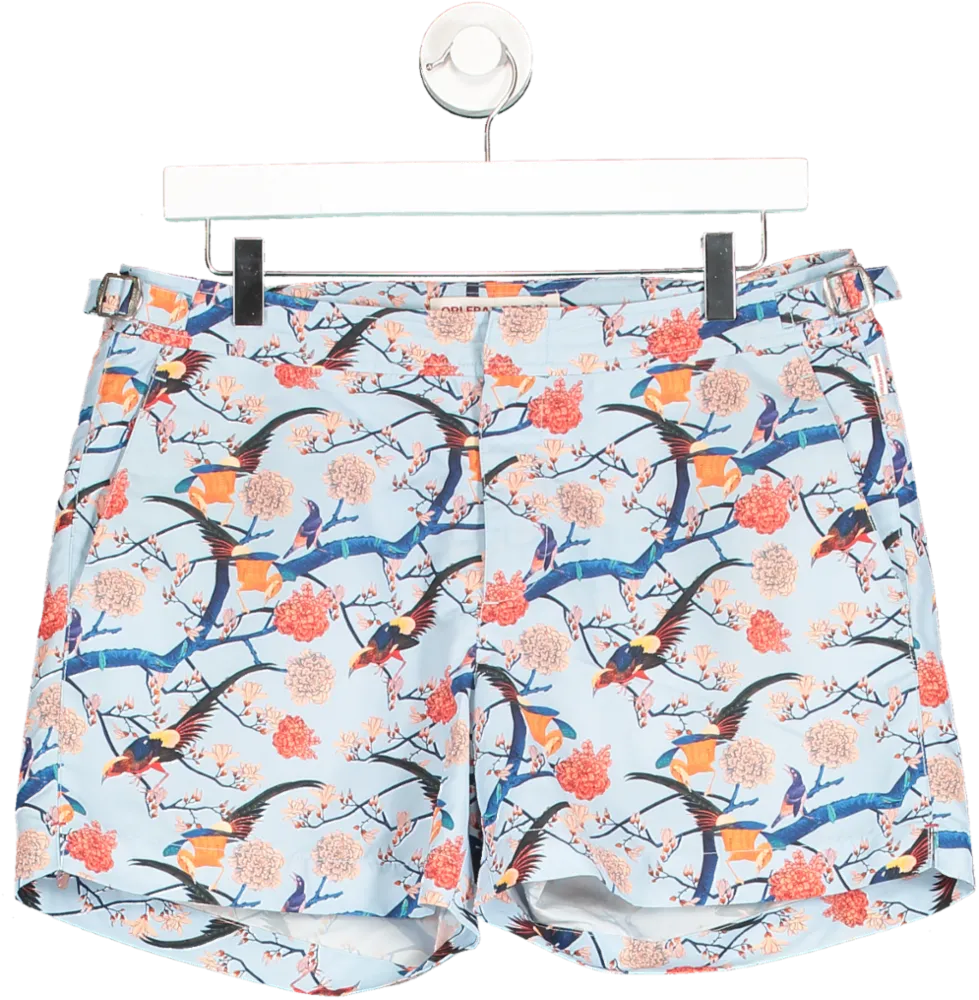 Orlebar Brown Blue Setter Straight Leg Mid Length Bir Print Swim Shorts W31