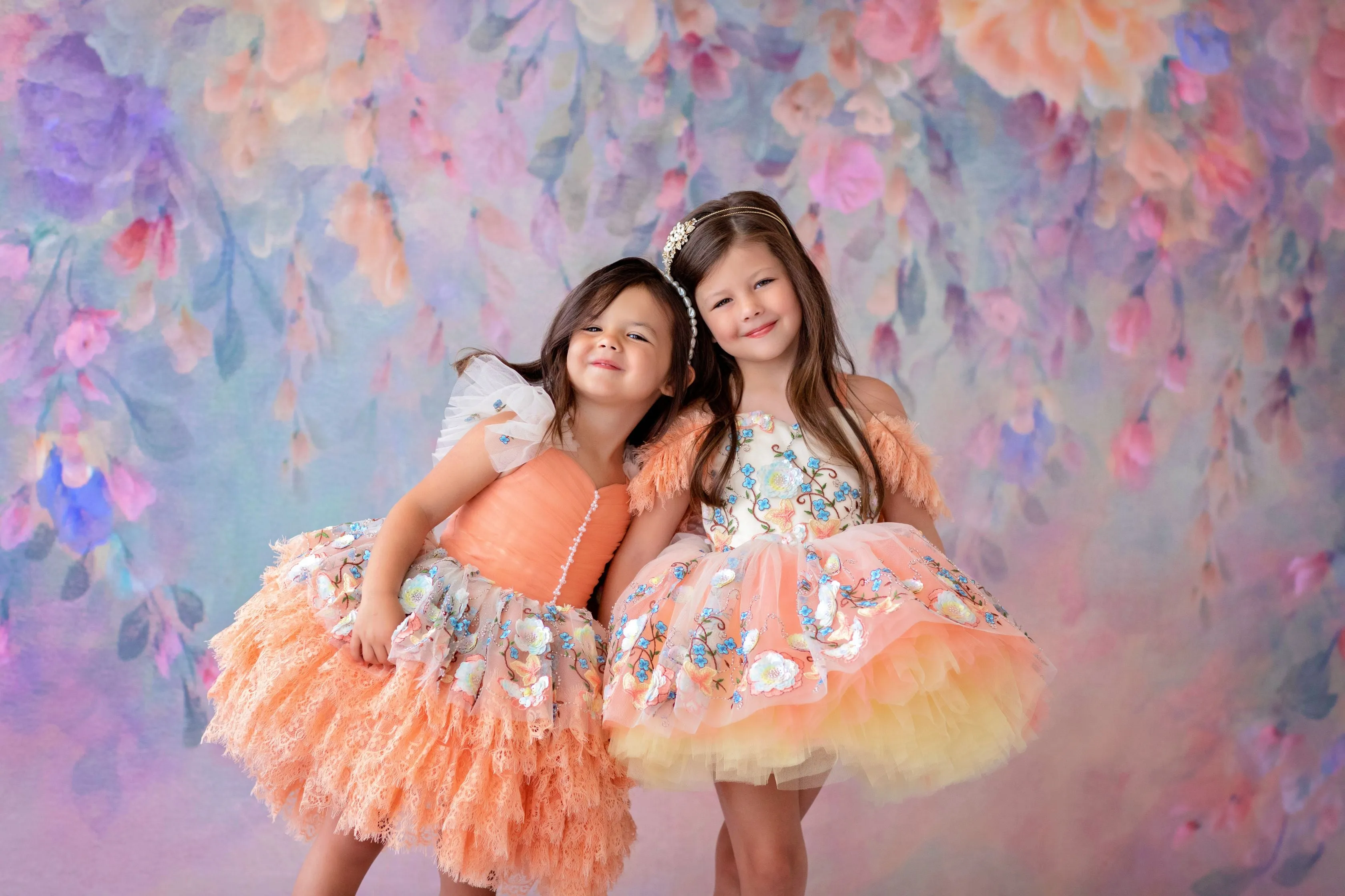 "Peaches"  Petal Length Dress ( 3 Year - Petite 4 Year)