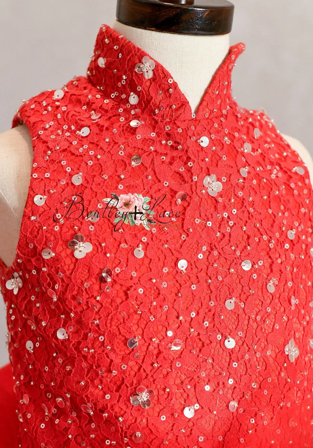 "Poise" in Red- Petal Length Dress (5 Year-Petite 7 Year)
