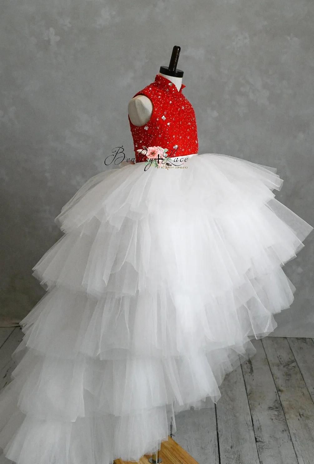 "Poise" in Red- Petal Length Dress (5 Year-Petite 7 Year)