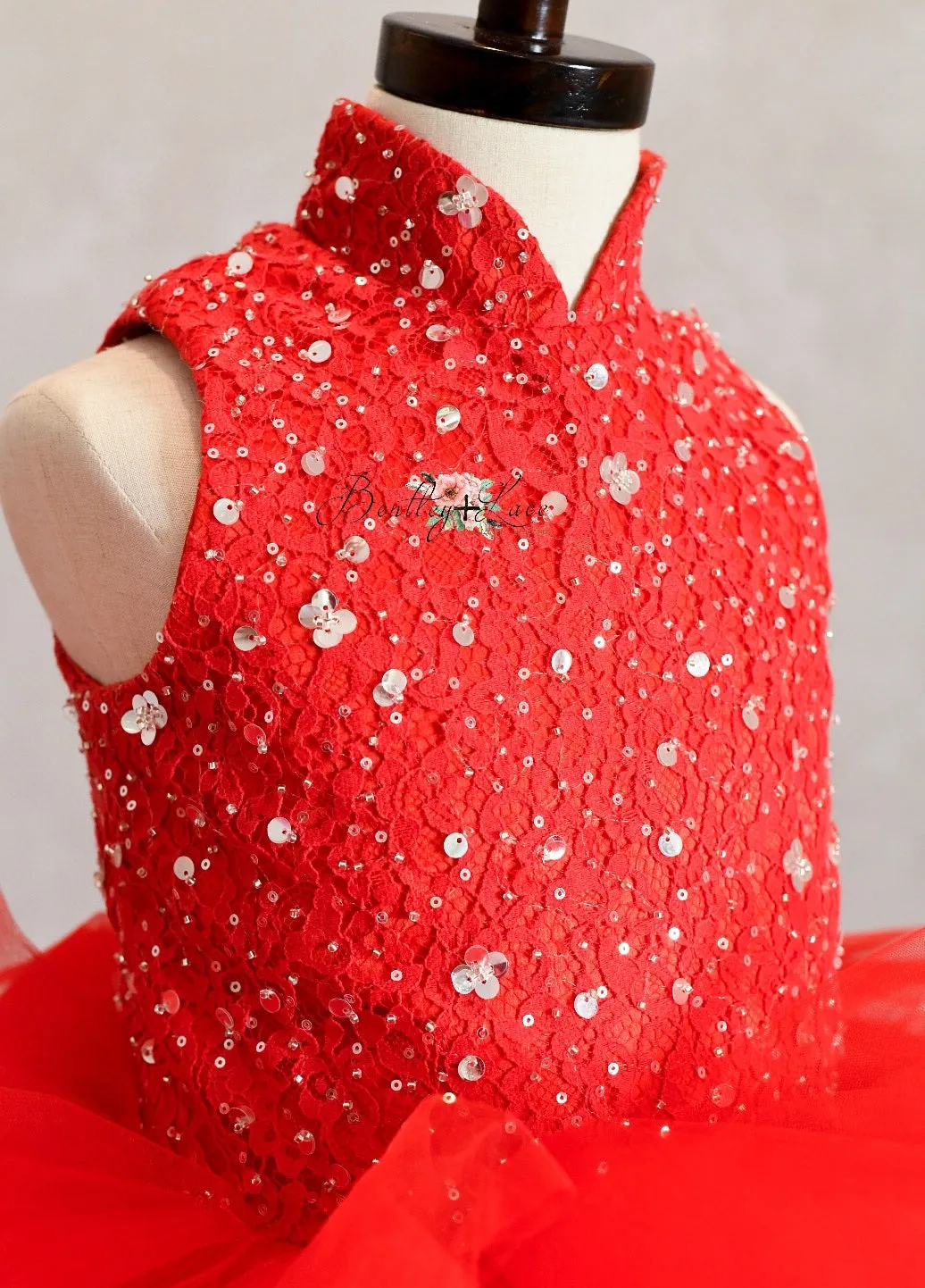 "Poise" in Red- Petal Length Dress (5 Year-Petite 7 Year)
