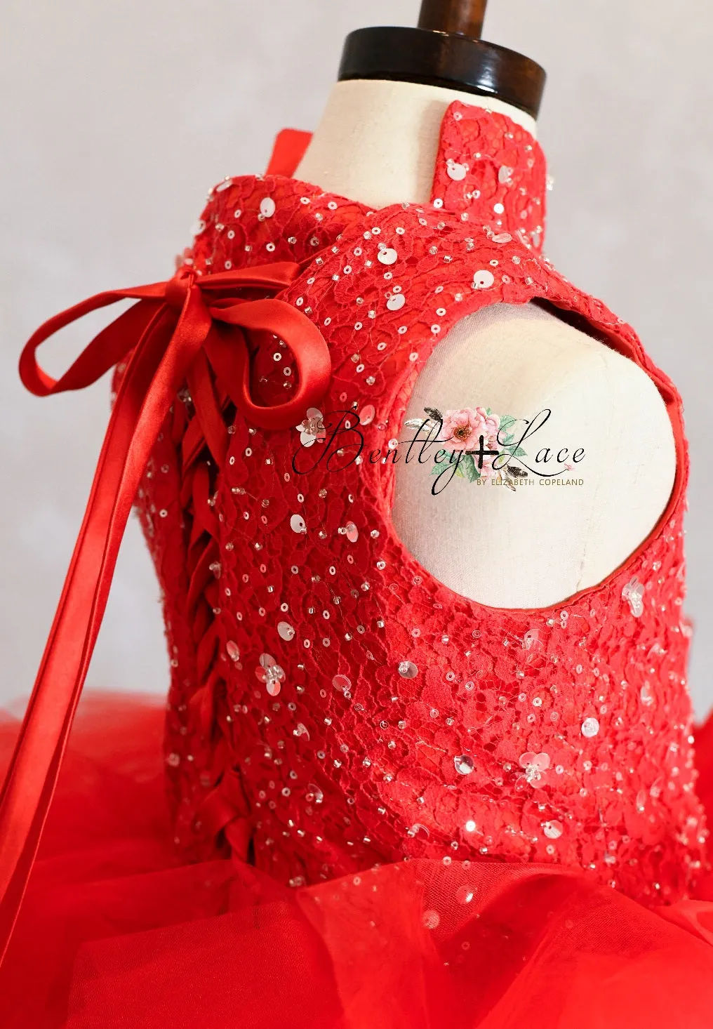 "Poise" in Red- Petal Length Dress (5 Year-Petite 7 Year)