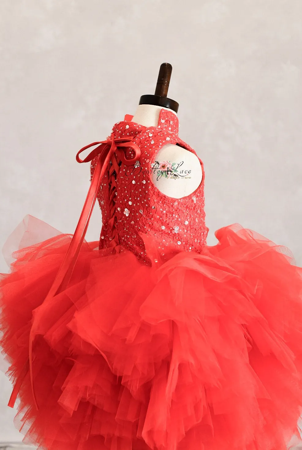 "Poise" in Red- Petal Length Dress (5 Year-Petite 7 Year)