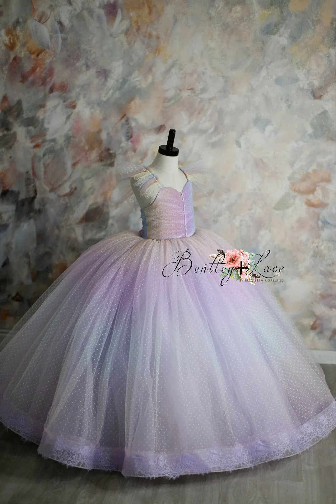 Retired rental GUC "Ombre Over The Rainbow " Floor Length Dress (5 Year-Petite 6 Year)