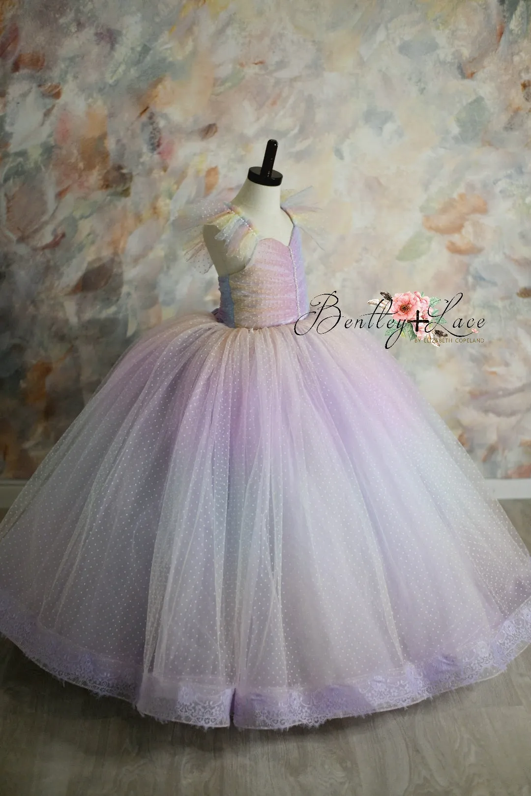 Retired rental GUC "Ombre Over The Rainbow " Floor Length Dress (5 Year-Petite 6 Year)