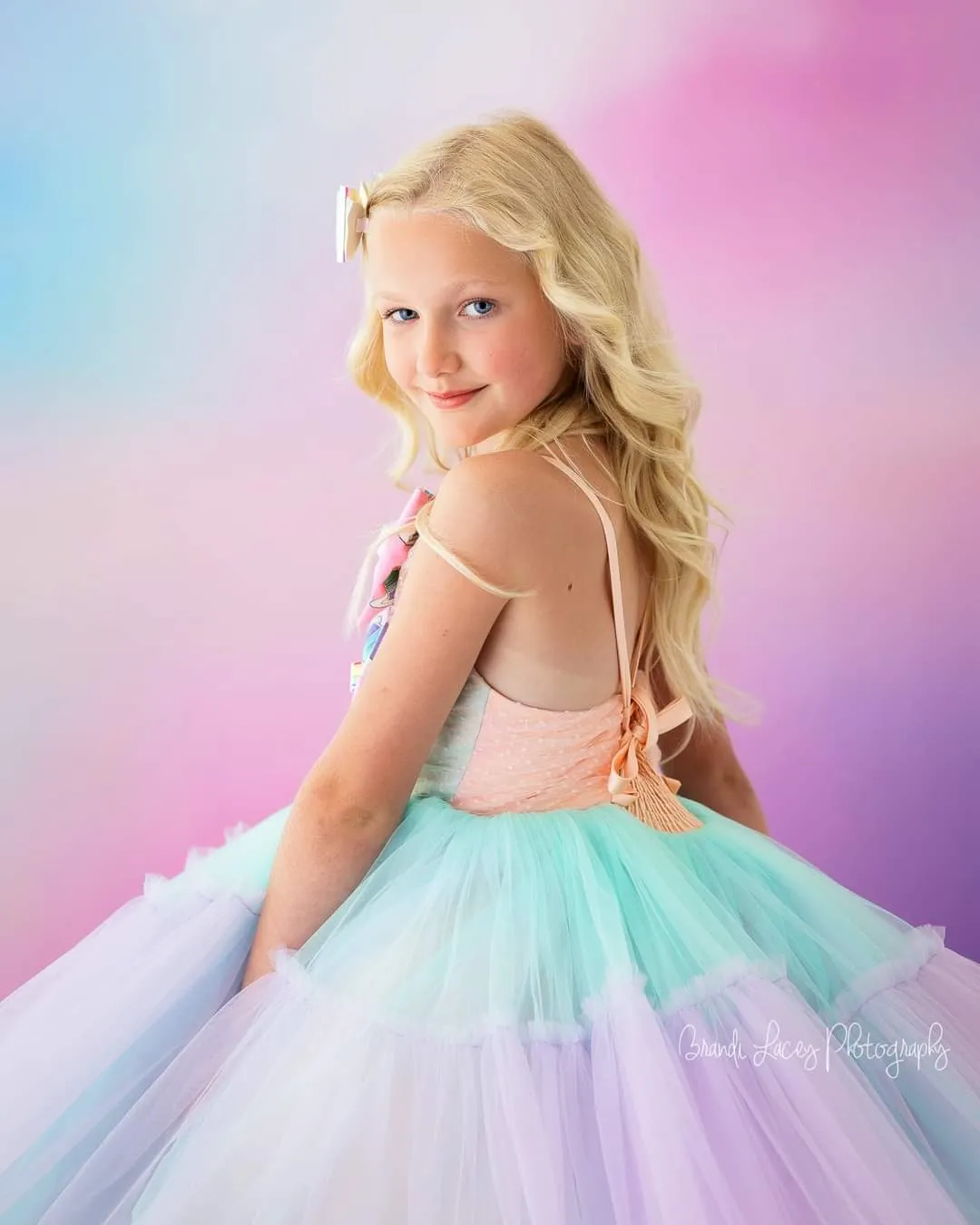 Sherbet "Rainbow Party" Floor Length Dress (6 Year-Petite 8 Year)