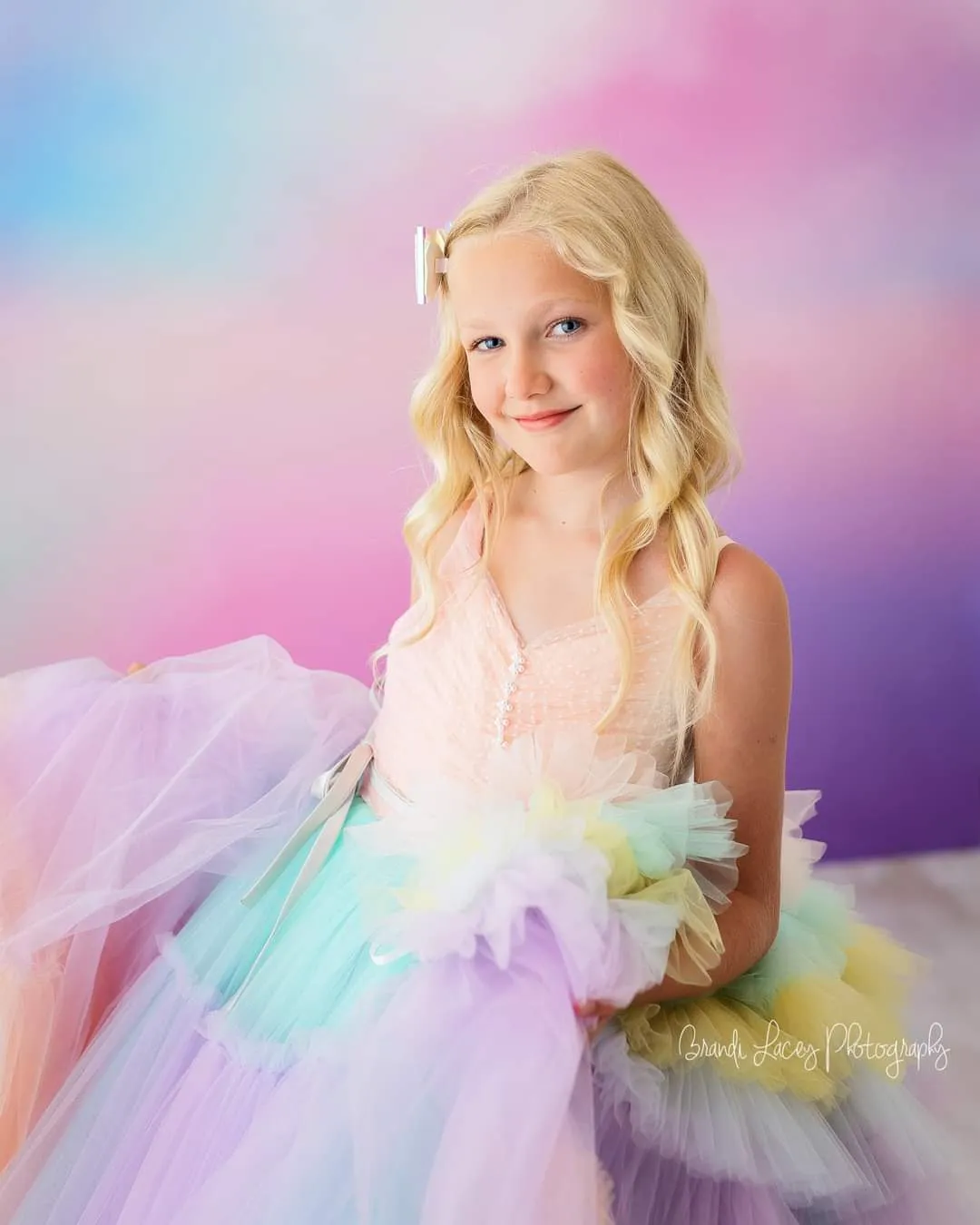 Sherbet "Rainbow Party" Floor Length Dress (6 Year-Petite 8 Year)