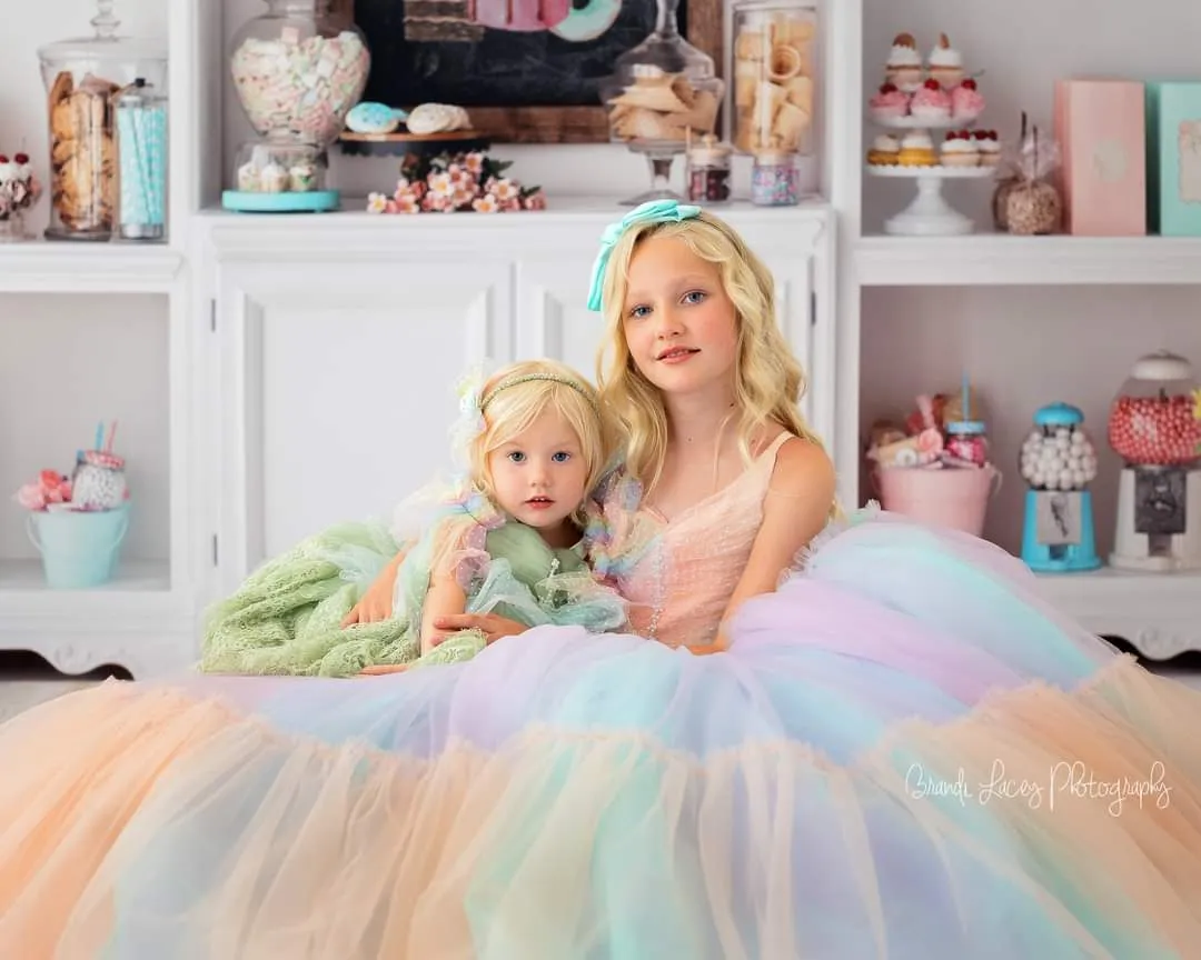 Sherbet "Rainbow Party" Floor Length Dress (6 Year-Petite 8 Year)