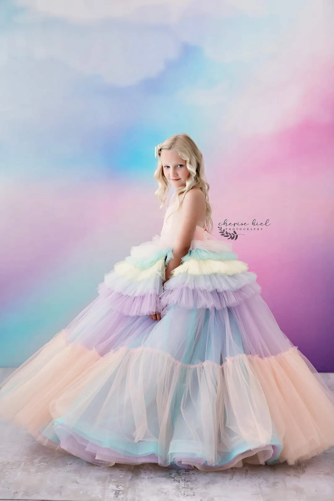 Sherbet "Rainbow Party" Floor Length Dress (6 Year-Petite 8 Year)