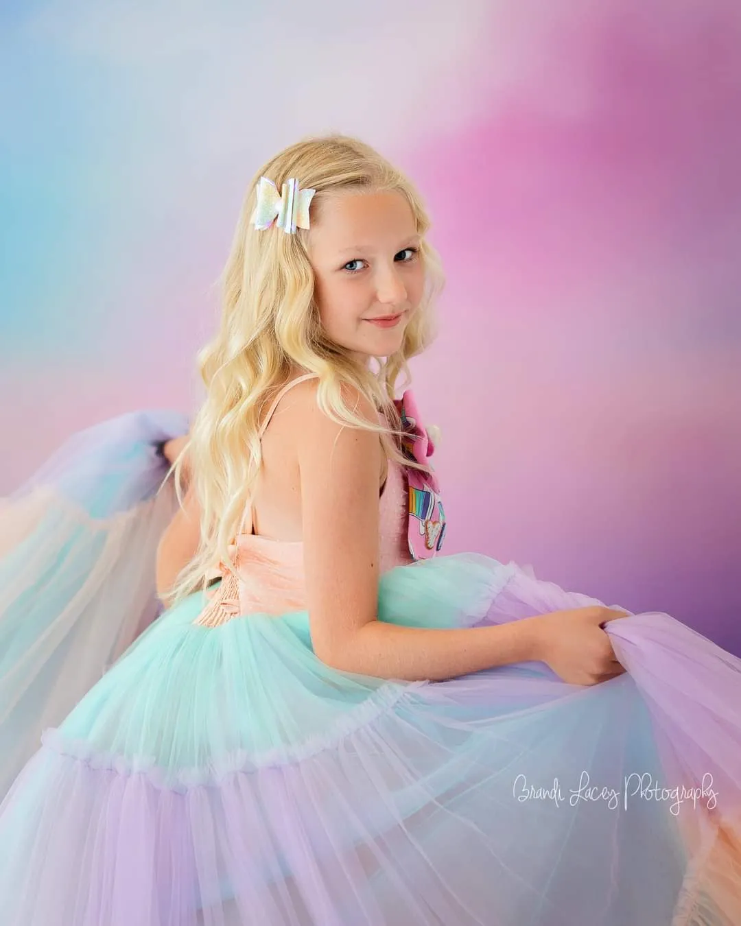 Sherbet "Rainbow Party" Floor Length Dress (6 Year-Petite 8 Year)