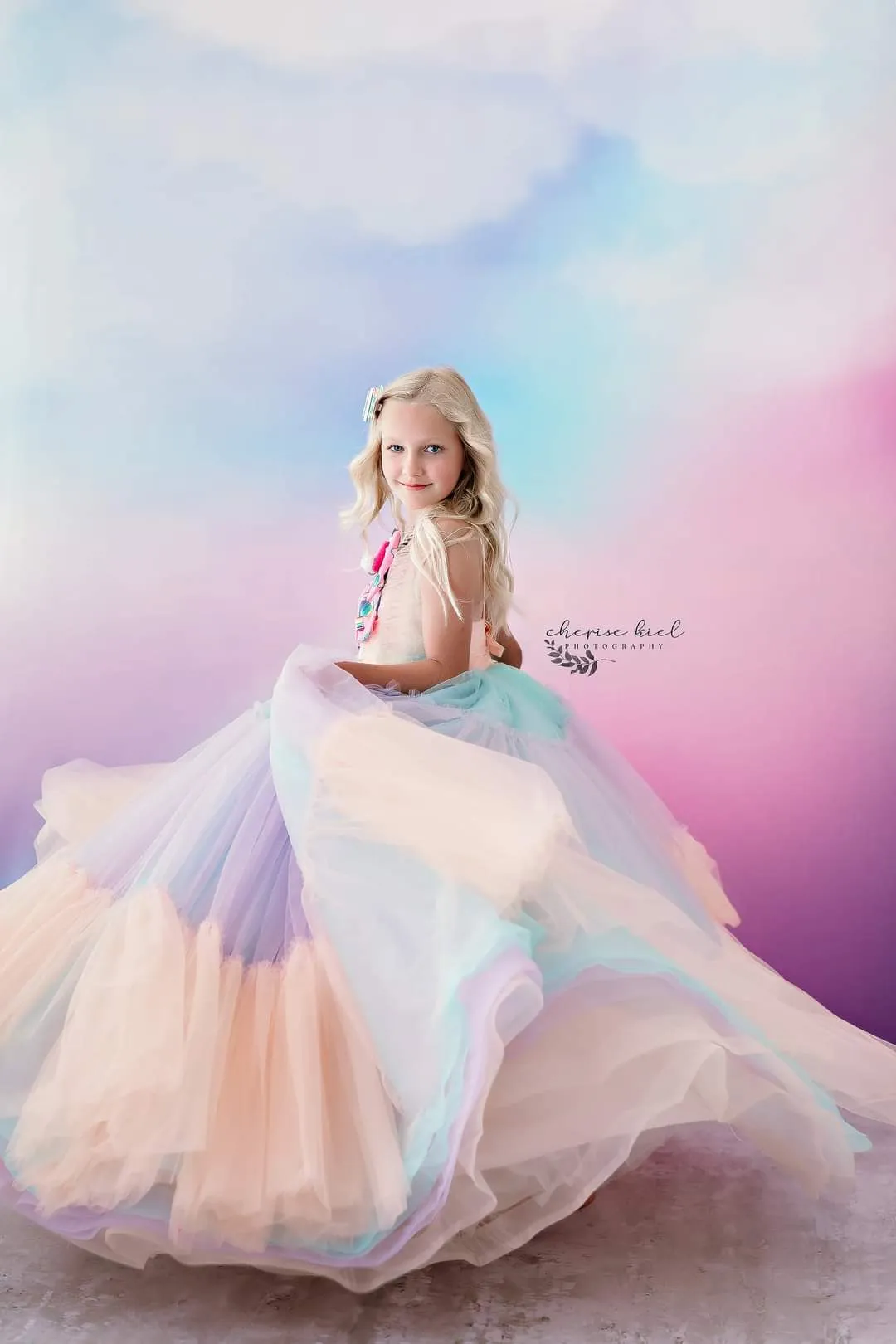 Sherbet "Rainbow Party" Floor Length Dress (6 Year-Petite 8 Year)