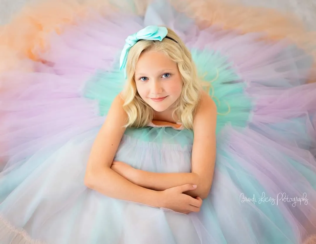 Sherbet "Rainbow Party" Floor Length Dress (6 Year-Petite 8 Year)