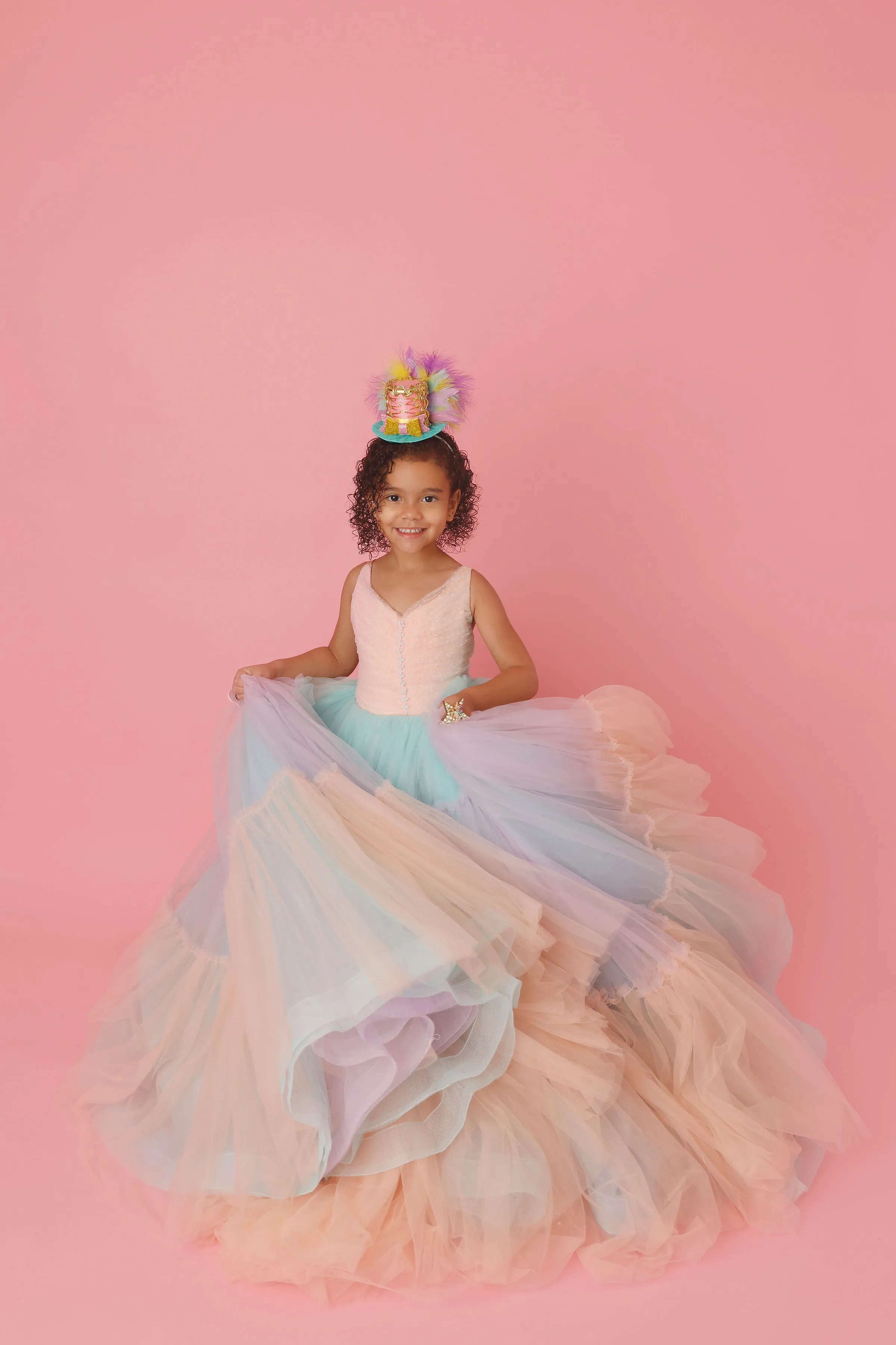 Sherbet "Rainbow Party" Floor Length Dress (6 Year-Petite 8 Year)