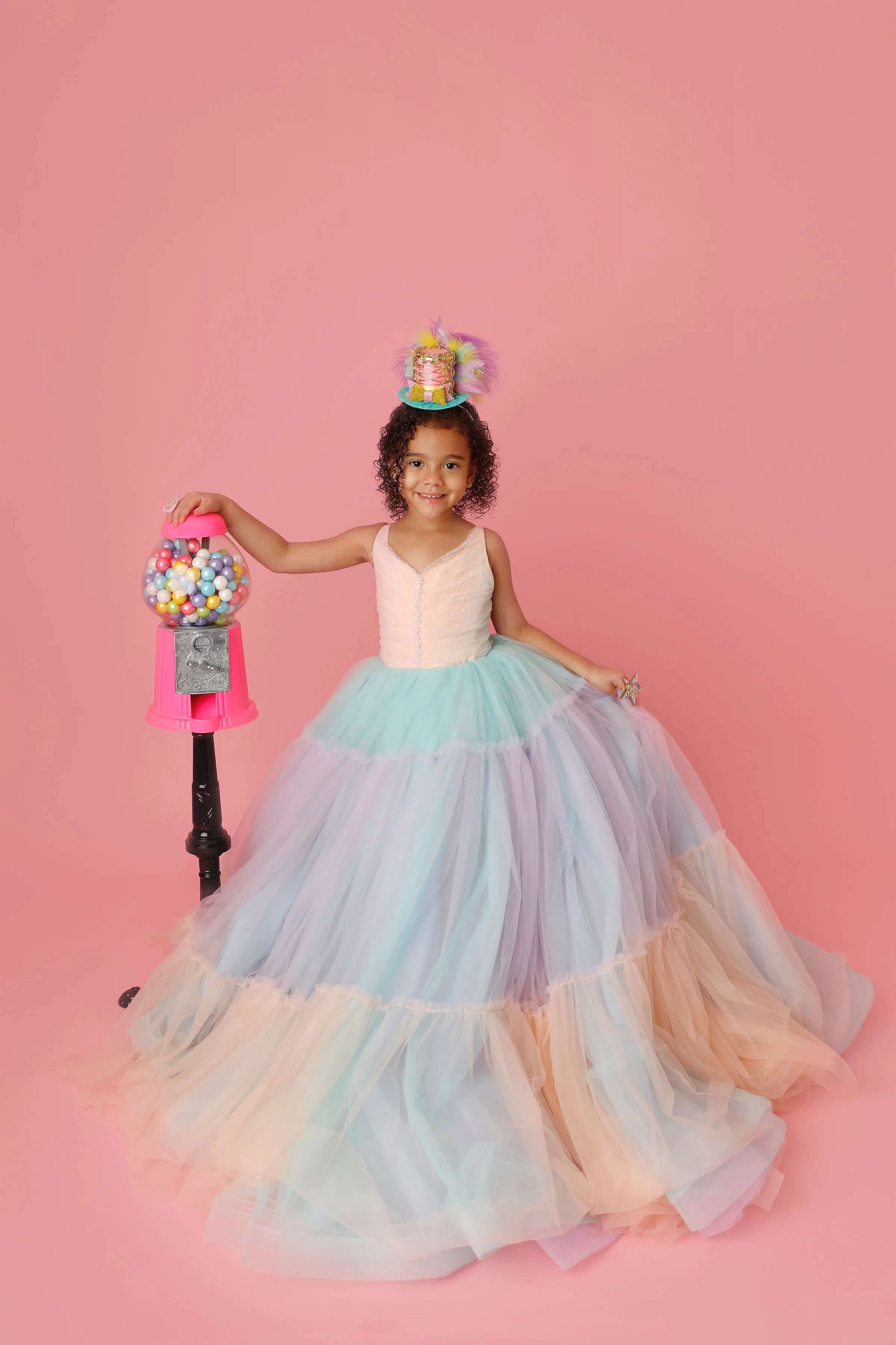 Sherbet "Rainbow Party" Floor Length Dress (6 Year-Petite 8 Year)