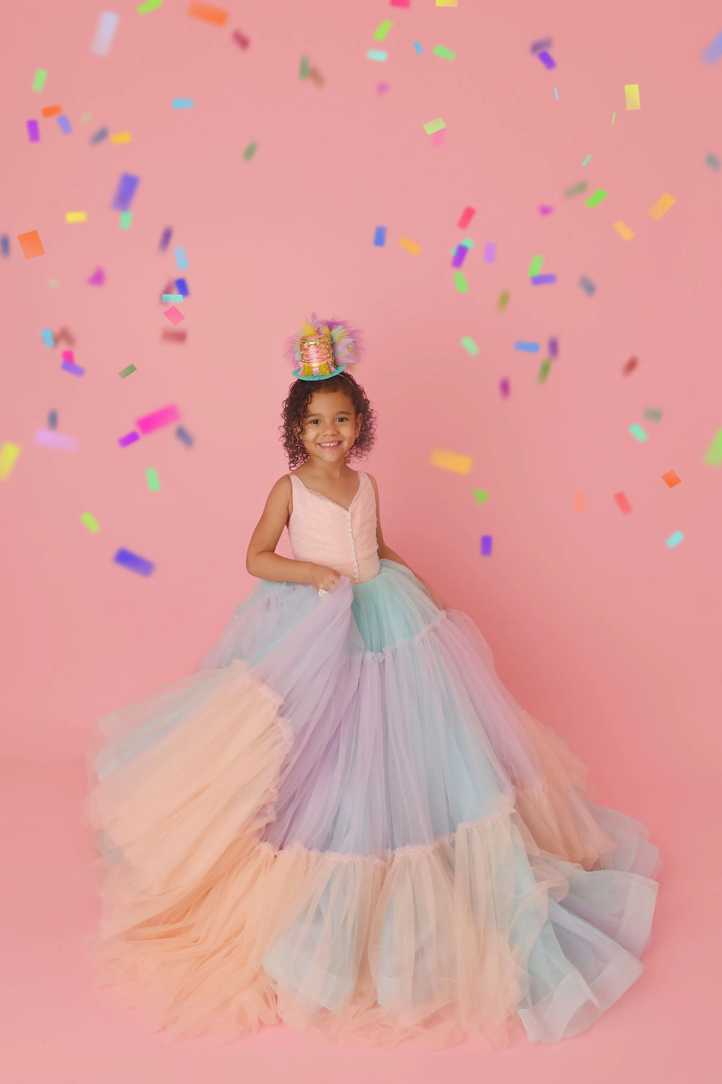 Sherbet "Rainbow Party" Floor Length Dress (6 Year-Petite 8 Year)
