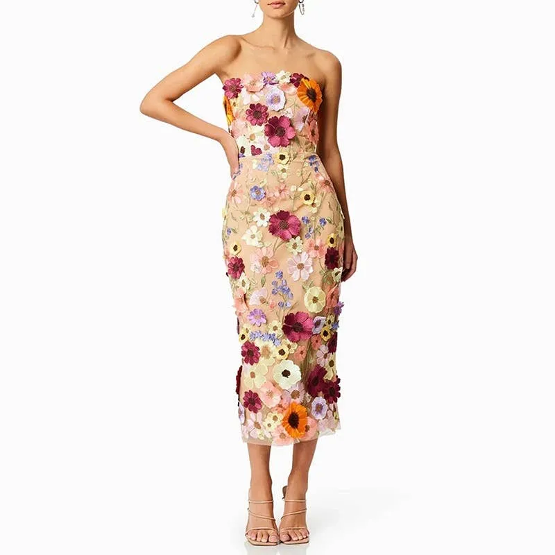 Terry 3D Floral Dress